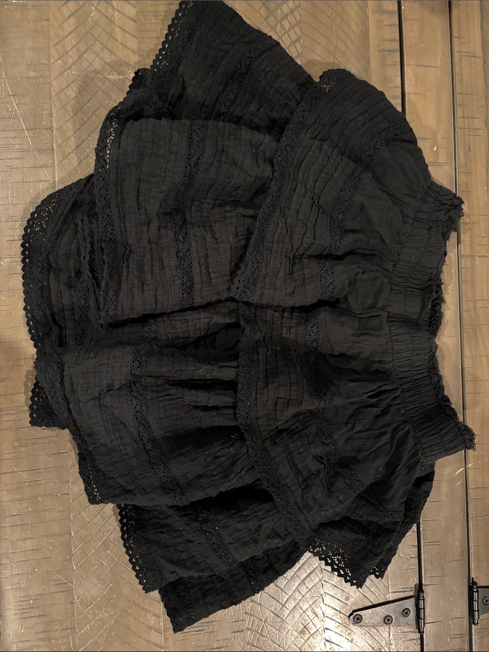 XS black ruffle shirt from
Aerie